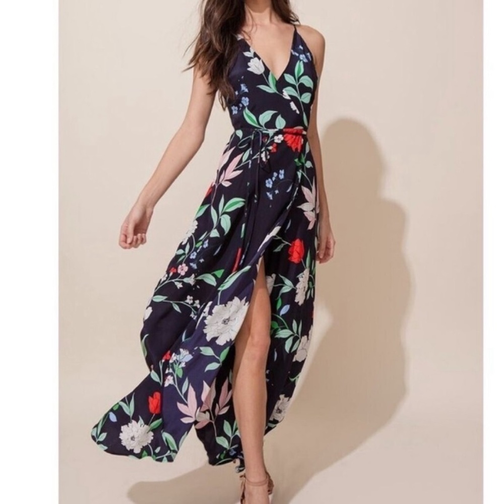 Yumi kim silk wrap floral dress